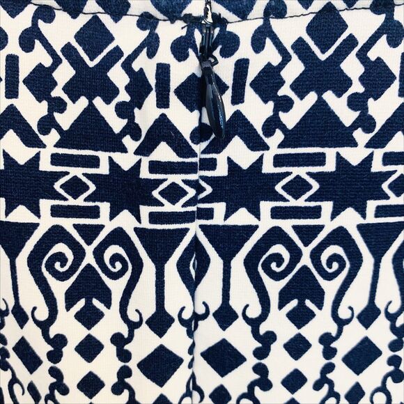 Talbots Sleeveless A-Line Geometric Print Dress Plus Sz 2X Navy Blue White NWOT - Picture 3 of 7